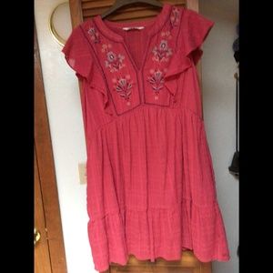 Red cotton dress
